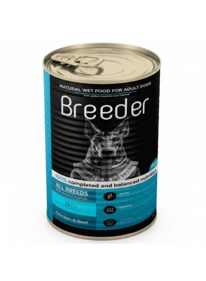 Breeder pate wet food with chicken&beef for dog 400g